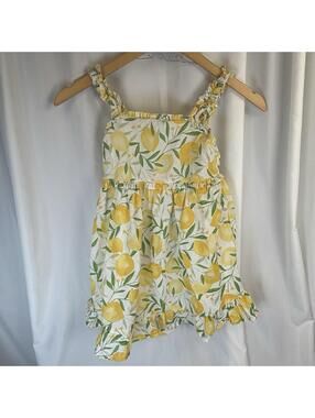 Girls VTG Summertime Lemon Sundress Size 6 Cynthia Crowley Costal Beach Country